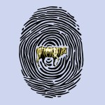 A fingerprint with a golden calf in it.