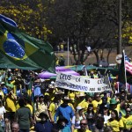 Supporters of former Brazilian president Jair Bolsonaro participate in a protest in his support on August 3, 2025.